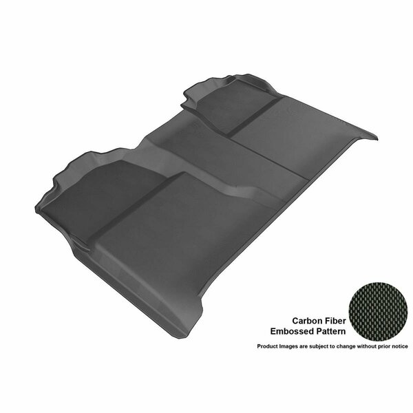 3D Maxpider CHEVROLET SILVERADO 1500/ GMC SIERRA 1500 2007-2013 CREW CAB KAGU BLACK R2 Floor Mat L1CH04721509
